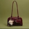 Túi Xách Nữ Dáng Hộp Mini Da Bóng Phối Charm DearBag